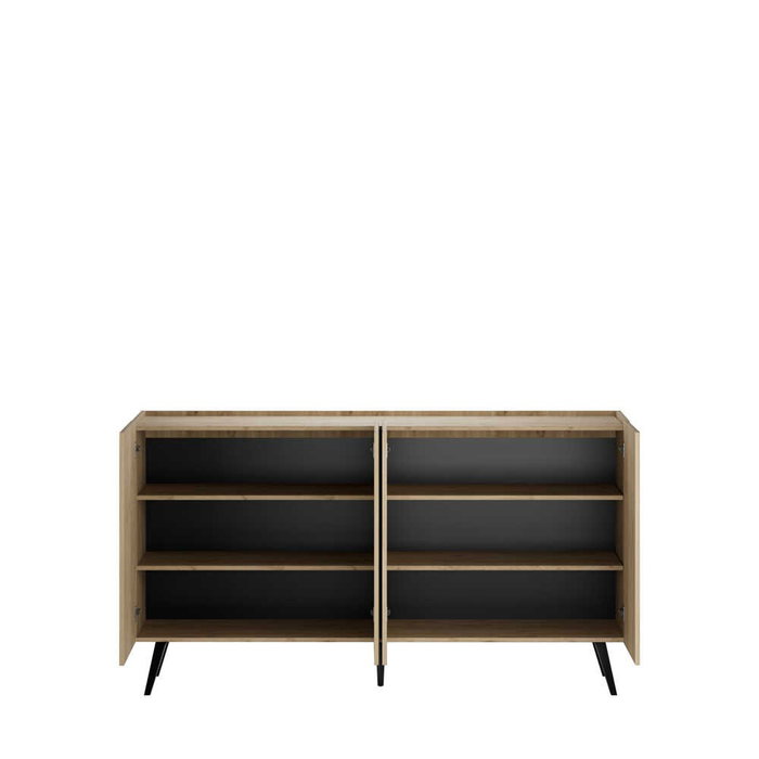 Hanah Home KNS-740-FF-2 Consola Roble, 180x100x43 cm, Tablero de Partículas Melamina, Estantes, Roble